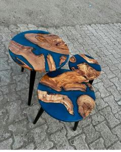 Mesa de resina epoxi de madera de alta calidad, muebles Vintage, resina multicolor de madera, mesa de comedor de resina de lujo, muebles de sala de estar - Product Image 2