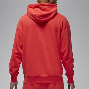 2025 nouveau Design sweat à capuche avec logo personnalisé pour hommes conception Unique coton polaire avec lourd GSM lacets protecteur couleur rouge uni - Product Image 2