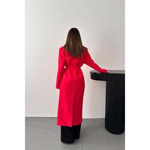 Abrigo Midi Fucsia con Cinturón - Fucsia - Product Image 5
