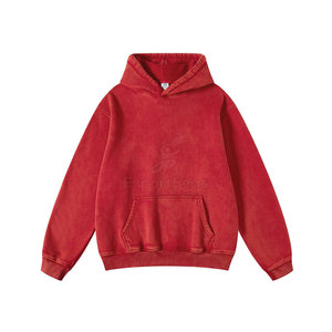 Nuevo diseño superventas básico ácido lavado sudaderas con capucha bajo MOQ venta al por mayor hombres ácido lavado sudaderas con capucha para la venta - Product Image 1