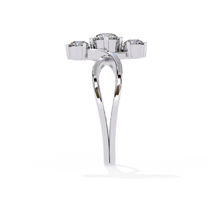 Bague solitaire en diamant de laboratoire taille brillant 1,00 carat, couleur D, clarté VVS2, excellente taille, certifiée IGI, design Peace, en or blanc 10K - Product Image 2