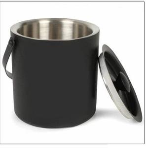 Black Coated Bottle Soft <b>Drink</b> Chilled Metal Ice Cub Bucket For Home Kitchen Ice Storage Bucket Indoor <b>Outdoor</b> Picnic Use - Product Image 1