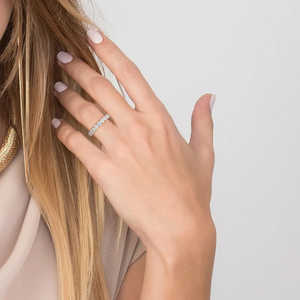 Anillos de boda de corte brillante redondo de moissanita de color D para mujer Producto elegante y lujoso - Product Image 6