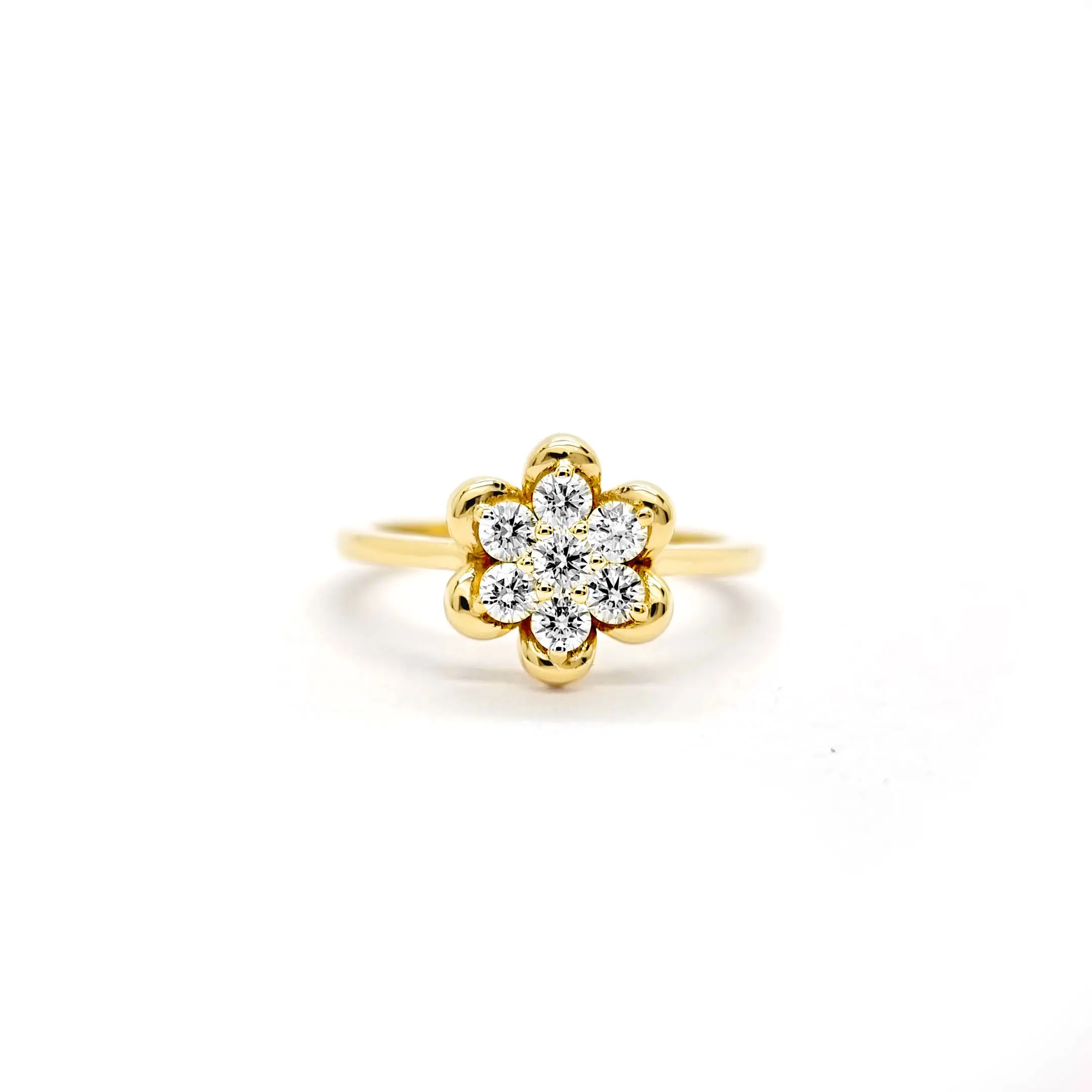 Best Selling VVS Natural Diamond Statement Ring with Floral Designed 14K Hallmarked Ring For Sale By Indian Exporters