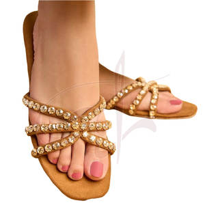 Sandalias de Mujer con Diseño Moderno, Textura Única, Color Sólido, Antideslizantes, Tendencia de Moda, Parte Superior de Terciopelo, Entresuela Antideslizante - Product Image 2