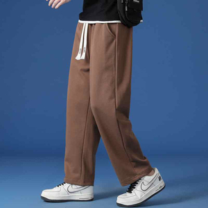 OEM Cotton Men's Sweatpants <b>Plus</b> <b>Size</b> Wide Leg Pants Elastic Waist Drawstring Casual Loose Fit Cotton <b>Black</b> Sweatpants - Product Image 5