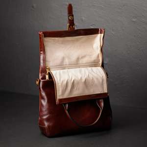 ALW Vintage Sac à dos en cuir véritable pour femmes Léger Grande capacité Coton Polyester Fermeture éclair Portable Durable pour le quotidien - Product Image 6