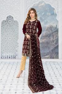 Chal Étnico Indio para Novia, Diseño Sólido de Terciopelo, Bordado Pesado en el Borde, Material de Poliéster Transpirable, para Mujer, Invierno - Product Image 5