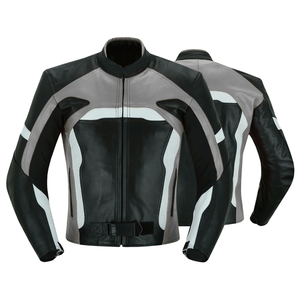 Chaqueta de motociclismo de cuero genuino negro/rojo/blanco de piel de vaca para hombre, protecciones CE, chaqueta de moto de carreras para hombre - Product Image 4