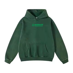 High Quality <b>500</b> <b>GSM</b> Fleece Warm Custom Printed Embroidery Washed 100% Cotton Pullover <b>Hoodies</b> Quick Dry Breathable Unisex - Product Image 6