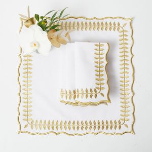 Manteles individuales de lino bordados decorativos para cenas románticas a la luz de las velas que mejoran el ambiente de comedor cálido y acogedor - Product Image 4