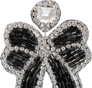 ต่างหูลูกปัดโบว์สีดำประดับพลอยเทียมเครื่องประดับหรูหราแฟชั่นแบบห้อยต่างหูสำหรับงานปาร์ตี้ขายส่งมีสไตล์ - Product Image 2