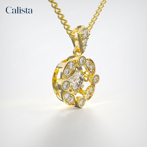 จี้สร้อยคอทองคำ 10K สไตล์หรูหรา ดีไซน์แฟชั่น ประดับด้วยเพชร CZ สำหรับผู้หญิง ผลิตในเวียดนาม-DS01005 - Product Image 2