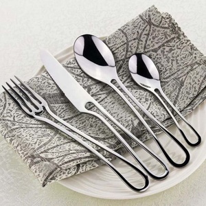 Long manche rond en bois avec un nouveau set de couverts de styliste nouveau Design couverts de voyage personnalisés plaqués argent - Product Image 5