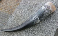 Haute qualité de corne à boire Viking authentique et de cornes polies de vache à bière logo personnalisé fête de l'Inde 100% corne naturelle