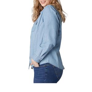 Precio al por mayor Últimas Señoras con estilo Jeans Tops y blusas Camisas de mezclilla de manga larga para las mujeres Exportar de BD - Product Image 5