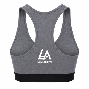 Womens Racerback Sports Bra | Custom Logo High Support Breathable Spandex/Nylon <b>Mesh</b> Gym Workout Fitness Yoga Activewear <b>Top</b> - Product Image 6