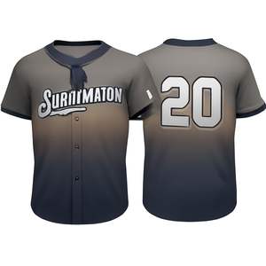 Vente en gros OEM Maillot de baseball d'été de haute qualité pour hommes, transfert de chaleur personnalisé imprimé Logo décontracté bouton uniforme respirant - Product Image 1
