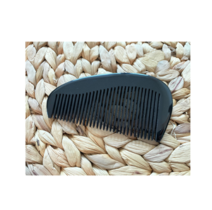 Peigne en corne de luxe Peignes à plis en buffle Peigne à poux en corne de buffle Noir et Blanc pour cheveux à la maison design simple - Product Image 6