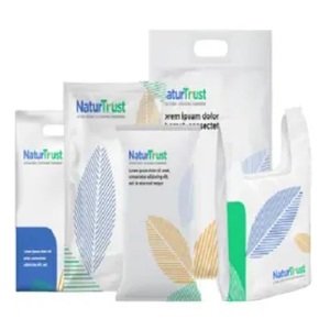 Vente en gros de sacs à provisions 100 compostables biodégradables pour amidon de maïs plastique PBAT avec logo imprimé personnalisé pour application de stockage - Product Image 3