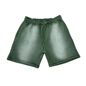 Shorts unisexes en molleton 100 % coton 280 GSM, personnalisables, de haute qualité, unis, à motif uni, avec taille élastique, vente en gros - Product Image 3