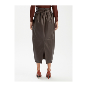 Jupe plissée en similicuir pour femme - Product Image 2