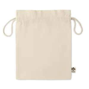 Sacchetto Regalo in Cotone Organico Ambra Medio, Borse Sportive Promozionali Sostenibili con Coulisse - Product Image 3