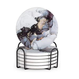 Ensemble de sous-verres hexagonaux en marbre noir faits à la main, décoration de table en résine de style religieux unique, quantité en vrac disponible - Product Image 5