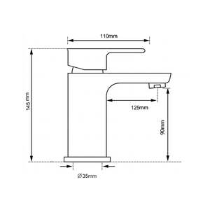 Robinet mitigeur pour lavabo HERA à levier unique 8201 chromé, robinet de salle de bain au design moderne pour une esthétique contemporaine - Product Image 3