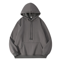 Hoodie personnalisé en coton 100% brodé, style streetwear d'automne, 250 g/m², molleton épais, noir, coupe oversize avec poche