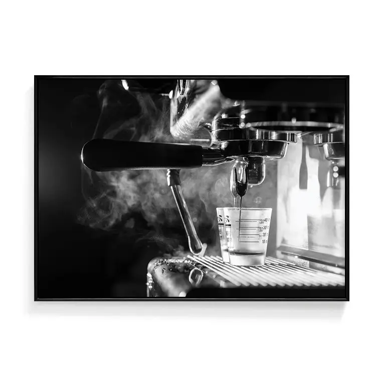 printed framed pictures coffee painting with frame dining room Art black and white kitchen poster
