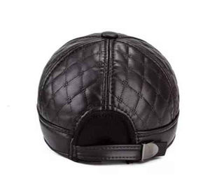 Casquette de baseball en cuir et toile, chaude, design à 6 panneaux, style vintage sportif, respirante, tendance, pour le sport, le cyclisme, décontractée, sac en cuir - Product Image 3