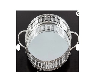 Rectangle Shape Metal <b>Tray</b> With Handle Inexpensive Handicraft High Selling <b>Tray</b> <b>Table</b> Ware Restaurant Food Serving Metal <b>Tray</b> - Product Image 5