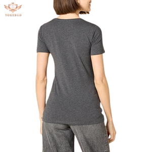 Camisetas de algodón 100% de gran tamaño para mujer, diseño personalizado de verano, cuello redondo, manga corta, camisetas informales ajustadas de talla grande, precio barato - Product Image 5