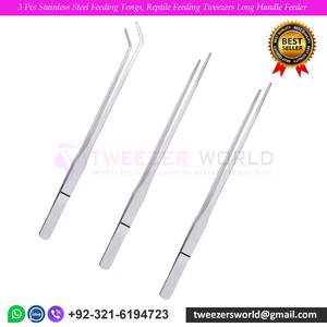 แหนบสแตนเลส 3 ชิ้น แหนบป้อนอาหารสัตว์เลื้อยคลาน ด้ามยาว อุปกรณ์ป้อนอาหารสำหรับปลา - Product Image 6