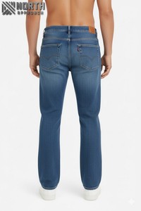 Jeans droits unis pour homme, hiver 2025, streetwear hip-hop, coton décontracté, denim léger, séchage rapide - Product Image 2