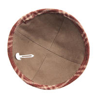 Kipá Roja Retro Personalizada, Gorro Judío Étnico de Cuello Redondo de Algodón Puro, Nueva Moda