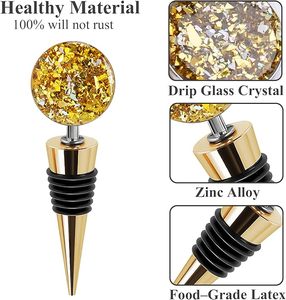 Amazing & Luxurious <b>Wine</b> Bottle Stoppers Stainless Steel <b>Wine</b> Stoppers for Gift Bar Holiday Party Wedding - Product Image 4