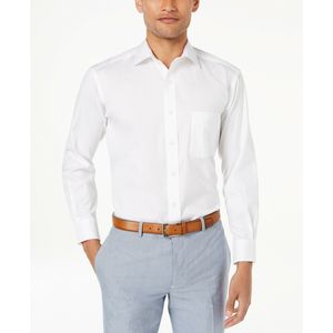 Camicia Elegante da Uomo Slim-Fit in Popeline di Cotone 100% Bianco Antipiega, Taglia 18X34-35 - Product Image 1