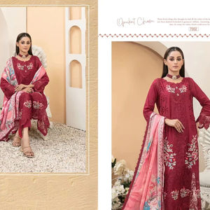 Nouveaux costumes pakistanais en coton pour femmes, style indien, avec broderies riches, séchage rapide, toutes saisons, prix bas - Product Image 1
