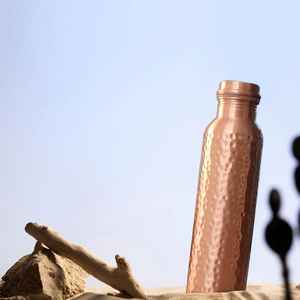 Botella de Agua de Cobre |   100% Cobre |   A prueba de fugas |   MS Handicraft Ms-wc-001 Imitación Redonda de Estilo Antiguo - Product Image 3