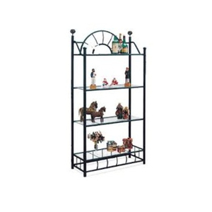 Étagère de rangement en fer métallique de la plus haute qualité, faite à la main, en fer pur et en verre, présentoir pour salon et décoration intérieure. - Product Image 1