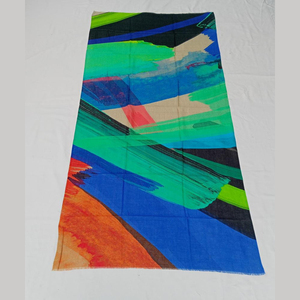 Offre Spéciale foulard de luxe pour femmes meilleure vente coton lin imprimé écharpe polyvalent adulte extrême Look abstrait impression numérique - Product Image 2