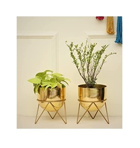 Maceta hecha a mano antigua de cobre con soporte de metal, diseño atractivo, personaliza la forma y el tamaño a un precio asequible - Product Image 3