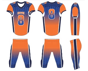 Maillot de football américain à manches courtes imprimé par sublimation personnalisé professionnel 100% polyester Dernier ensemble uniforme - Product Image 6