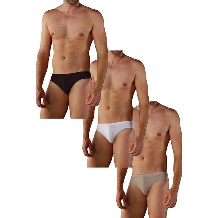 Men's White Thin Belted Cotton Slip Briefs 6 Pieces 1281
