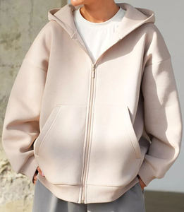 เสื้อฮู้ดไหมพรมครอปสไตล์ลำลองสำหรับฤดูใบไม้ร่วง คุณภาพสูง ผ้าฟลีซ ฮิปฮอป สำหรับผู้หญิง แบบสั่งทำพิเศษ ด้านหน้า สำหรับฤดูหนาว - Product Image 2