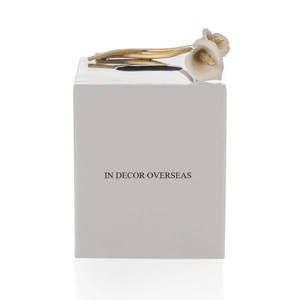 Vente chaude de haute qualité plaqué or de luxe qualité métal fleurs concepteur élégant Look porte-serviettes et fournitures de boîte à mouchoirs - Product Image 3