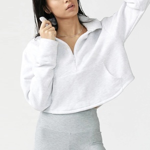 Sudadera Personalizada con Media Cremallera, Sudadera Extra Grande Gris, Sudaderas Deportivas para Mujer, Sudadera con Capucha para Mujer - Product Image 5