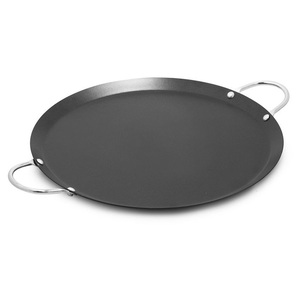 Sartén antiadherente para panqueques de acero al carbono de alta calidad, sartén para crepes de Pizza, sartén de hierro fundido con mango negro - Product Image 1